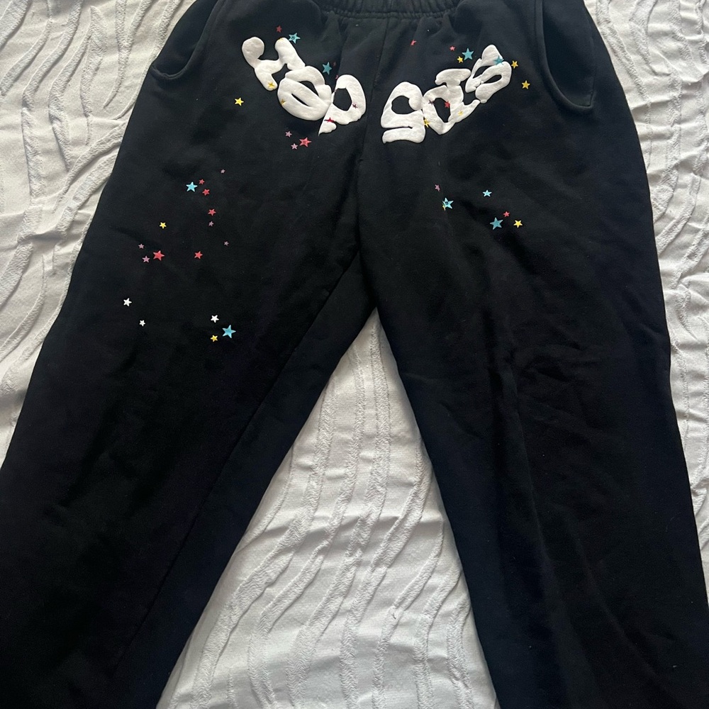 Mens Black Sp5der Sweatpants